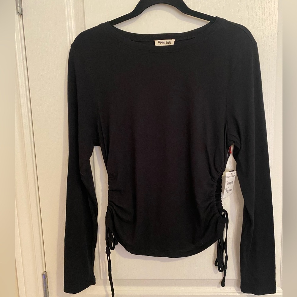 Nordstrom Open Edit Black Top- BNWT
